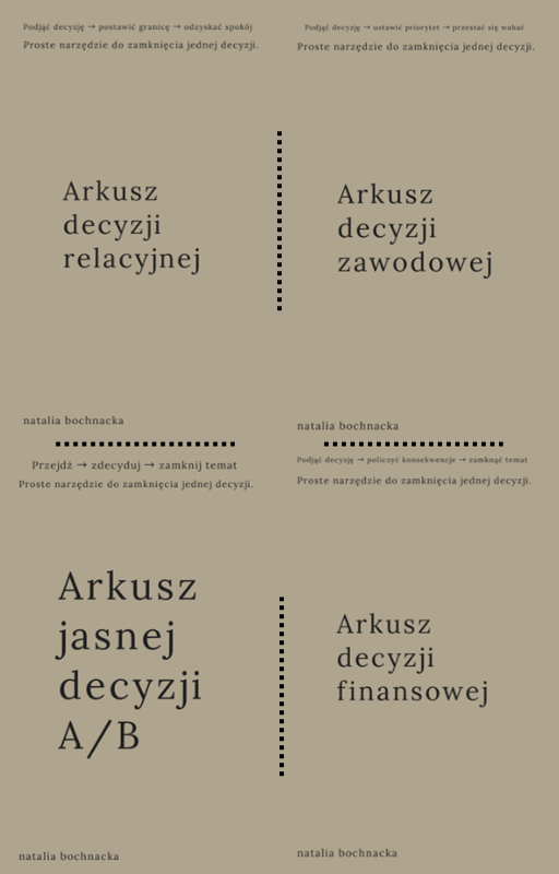 Pakiet arkuszy decyzyjnych